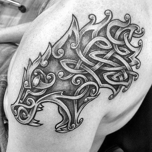 кельтский волк тату 73