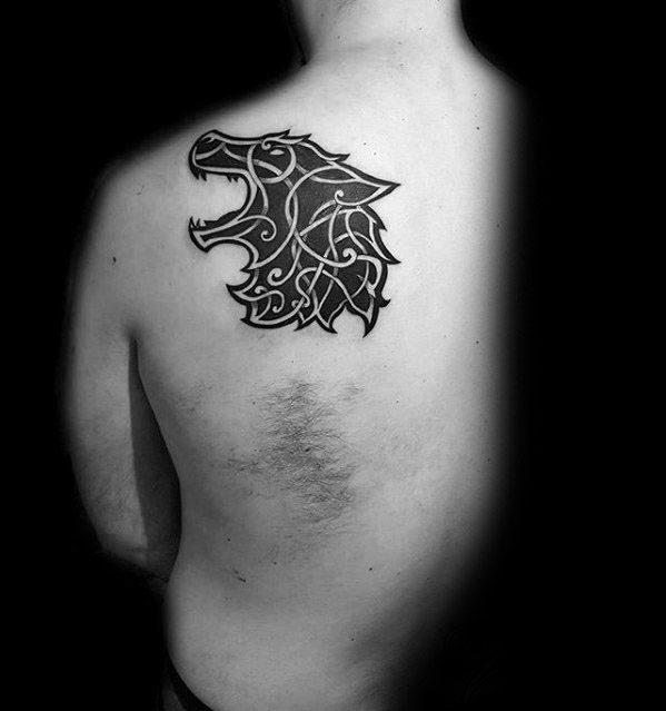 кельтский волк тату 75