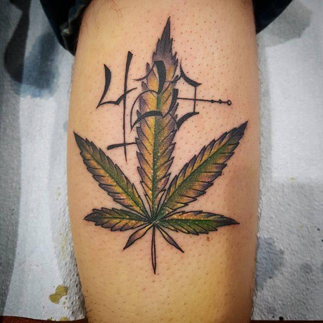 татуировка конопли марихуана 51