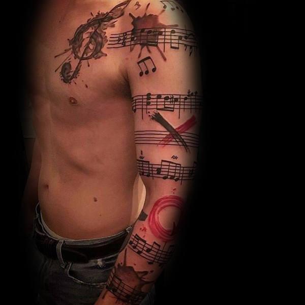 музыка ноты татуировка 115