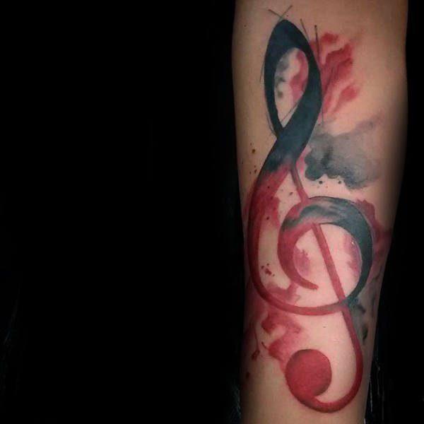 45 музыкальная нота татуировка