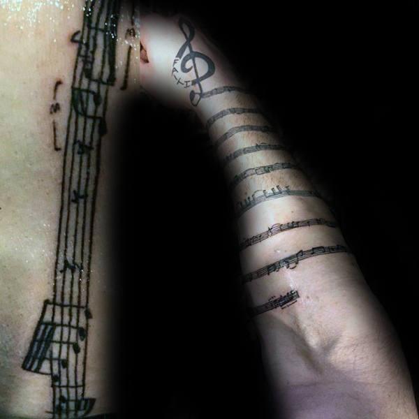музыка ноты татуировка 55