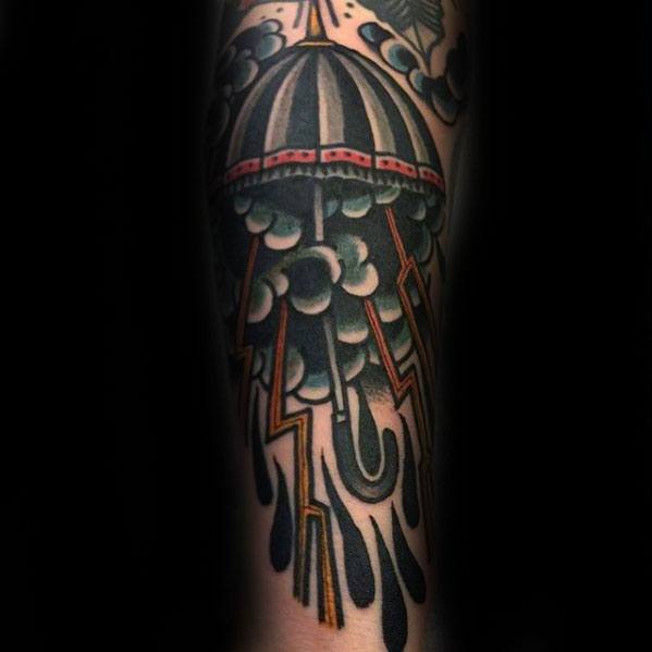 татуировка зонт 127