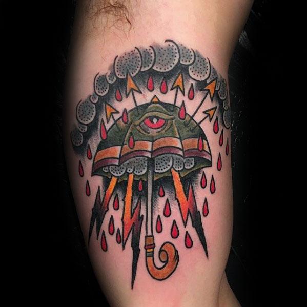 татуировка зонт 133