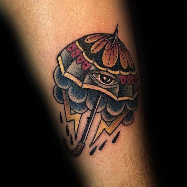 татуировка зонтик 43