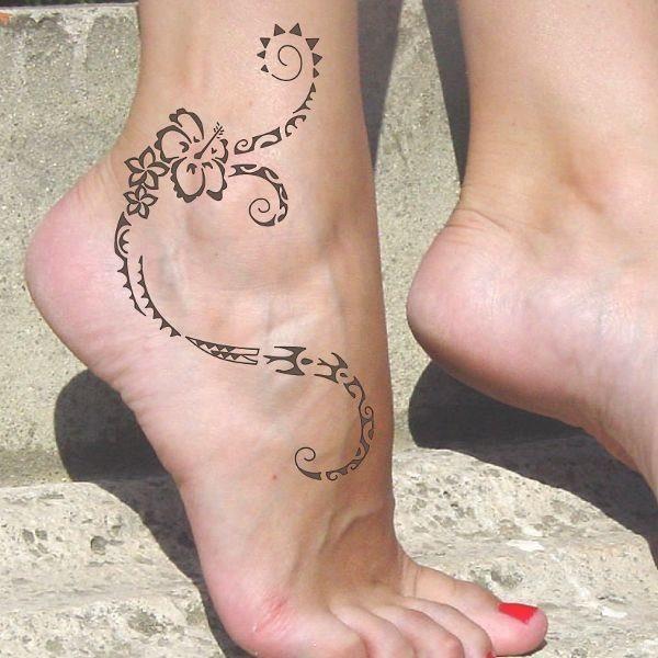 татуировка на ноге 86
