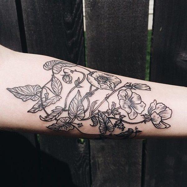 татуировка вьющееся растение 24