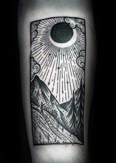 татуировка восходящего солнца 37