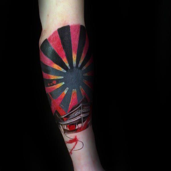 татуировка восходящего солнца 47