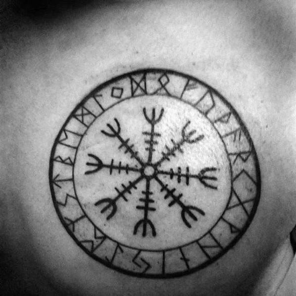 Эгишьялм викинг татуировка символ 15