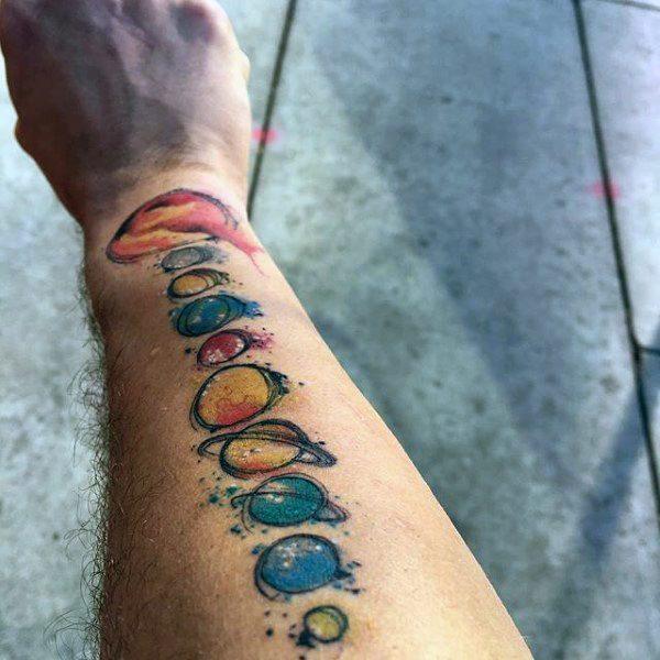 Солнечная система тату эскиз - 82 фото
