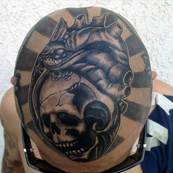татуировка на голове 111