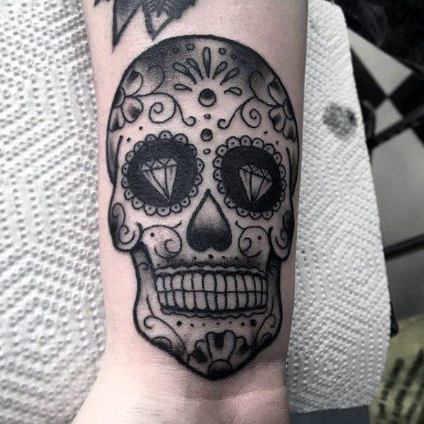 Татуировка мексиканский сахарный череп 125