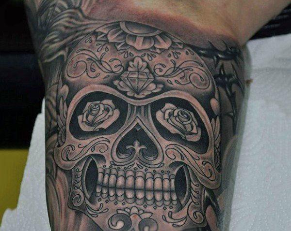 Татуировка мексиканский сахарный череп 181