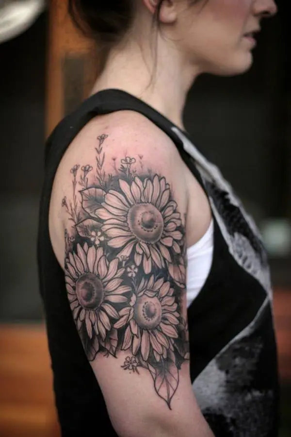 1 Sunflower Tattoos Best Design And Meaning All About Tattoo