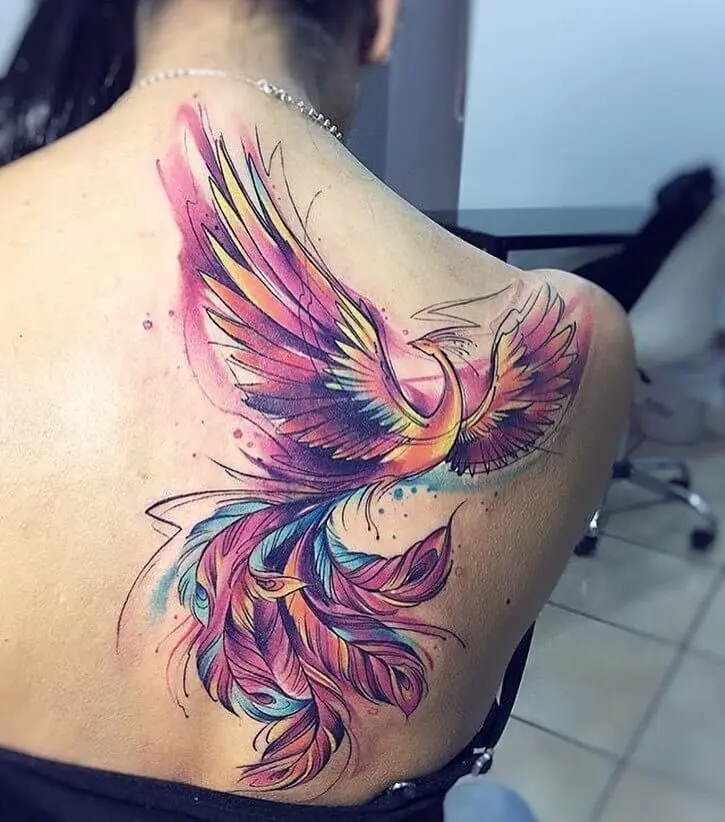 tattoo Phoenix: ສິ່ງທີ່ພວກເຂົາຫມາຍຄວາມວ່າແລະແນວຄວາມຄິດສໍາລັບ tattoo ຕົ້ນສະບັບ