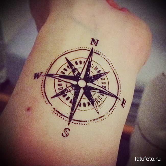 Kompass tatuering: foto och mening