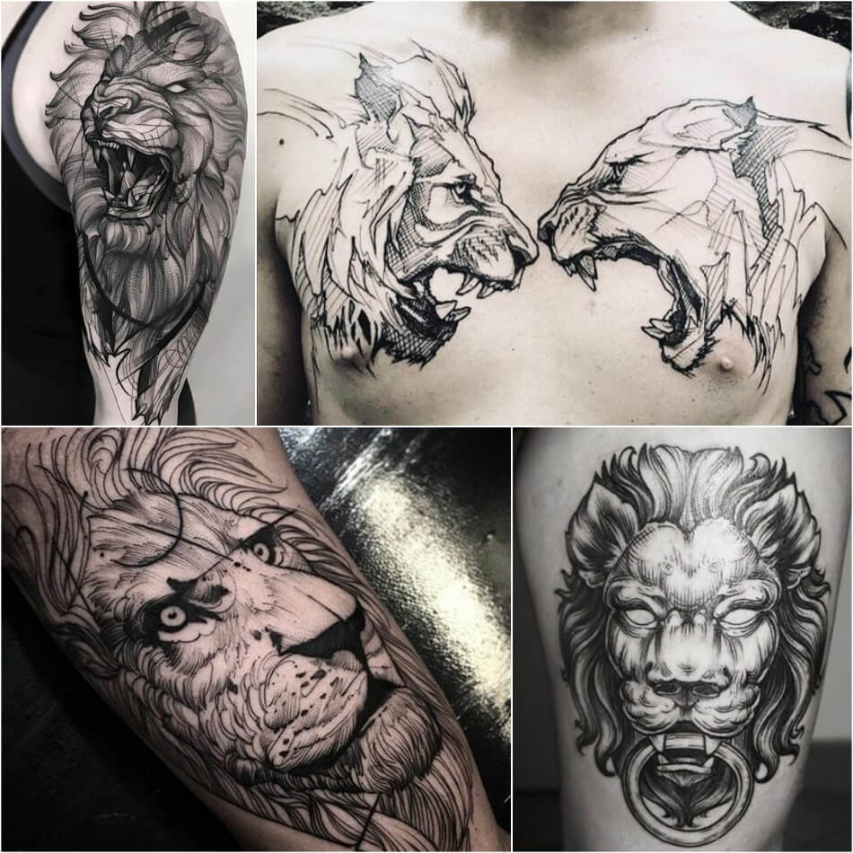Liūto tatuiruotė: prasmė ir idėjos