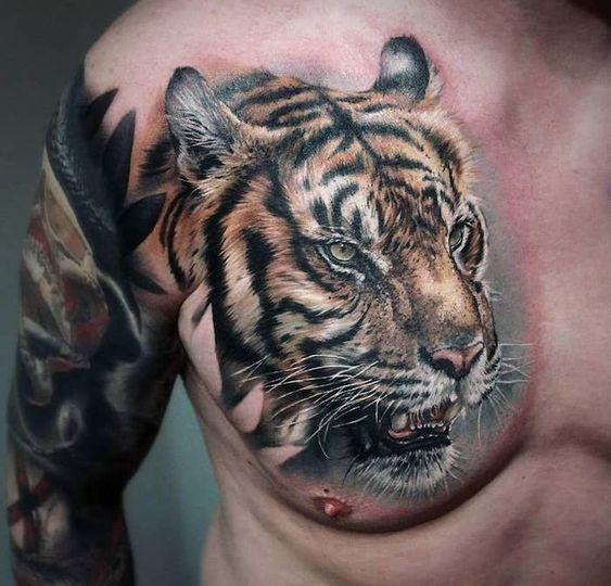Tiger tattoo: 88 tattoşên çêtirîn û wateyên wan
