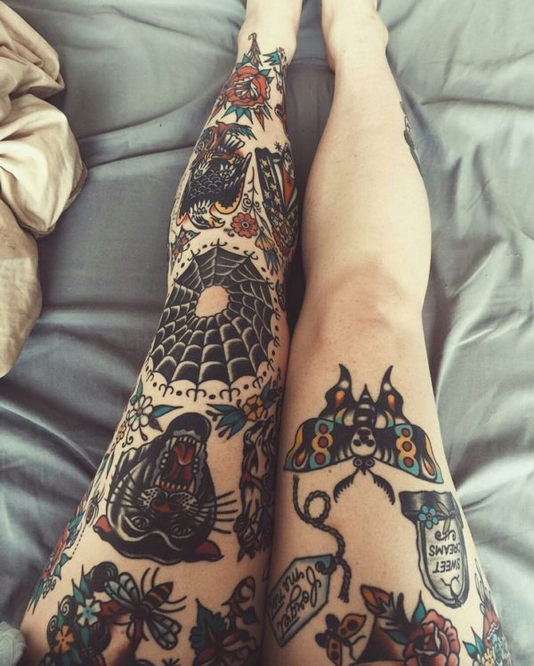 Татуировки на ногах: рисунки, тенденции и стили