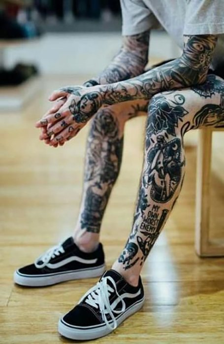 Татуировки на ногах у мужчин