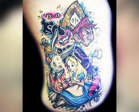 Aliz Csodaországban tetoválások