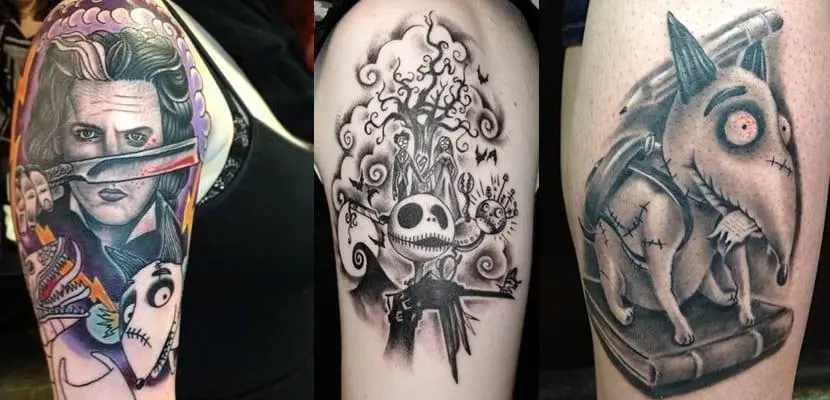 Tattoos inspired by Tim Burton's corpse bride