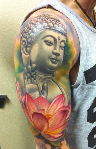 Arti dan desain tato buddha dan buddha