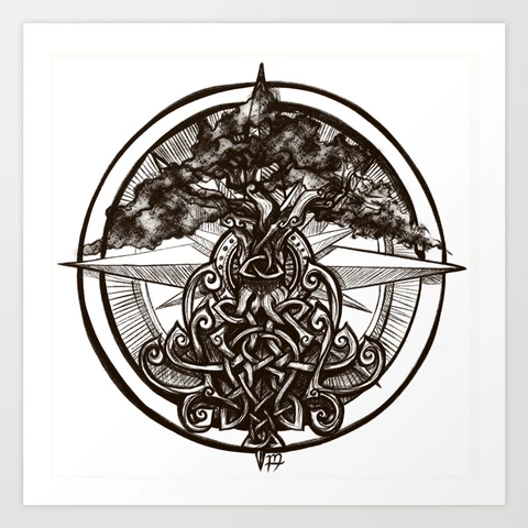Yggdrasil ، شجرة العالم أو "شجرة الحياة"