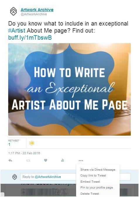 Есть ли в вашей учетной записи артиста в Твиттере то, что ему нужно?