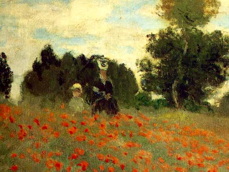 Poppies destê Claude Monet. 3 puzzles of the picture.