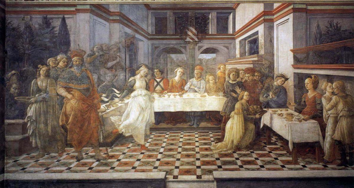Heroodese püha. Filippo Lippi fresko põhidetailid