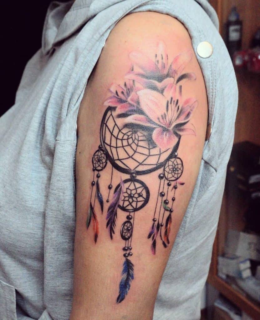 Rose Dream Catcher Tattoo.