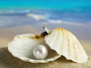 Cерьги с морским жемчугом