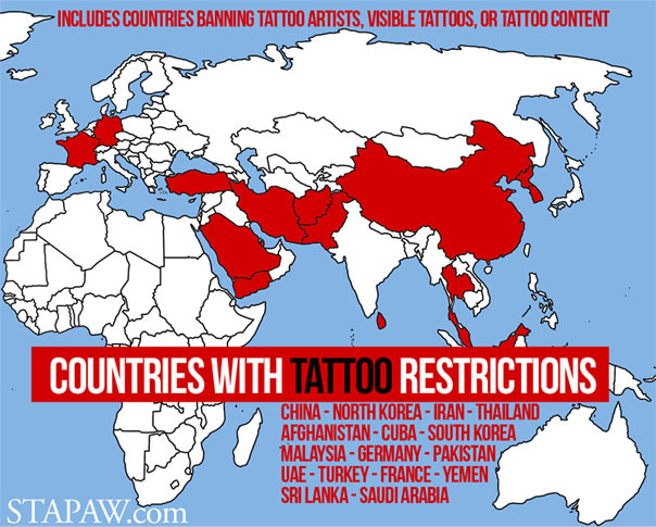 Kraje, w których tatuaże są nielegalne lub ograniczone: gdzie tatuaż może wpędzić Cię w kłopoty?