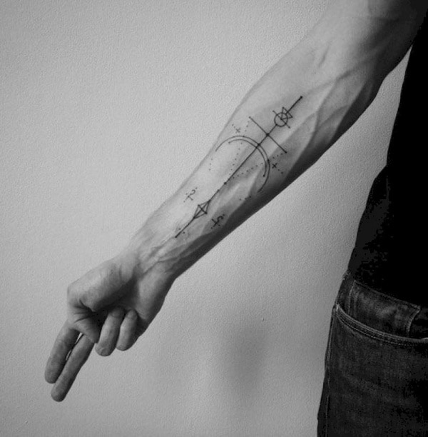 Крутые, простые татуировки на предплечье для мужчин