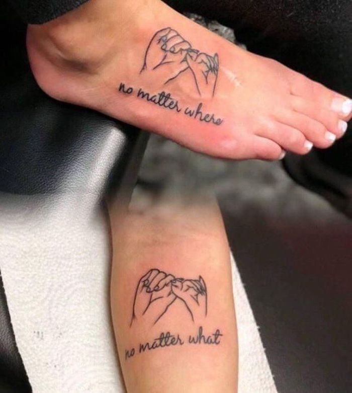 Парная Татуировка надпись для сына и матери