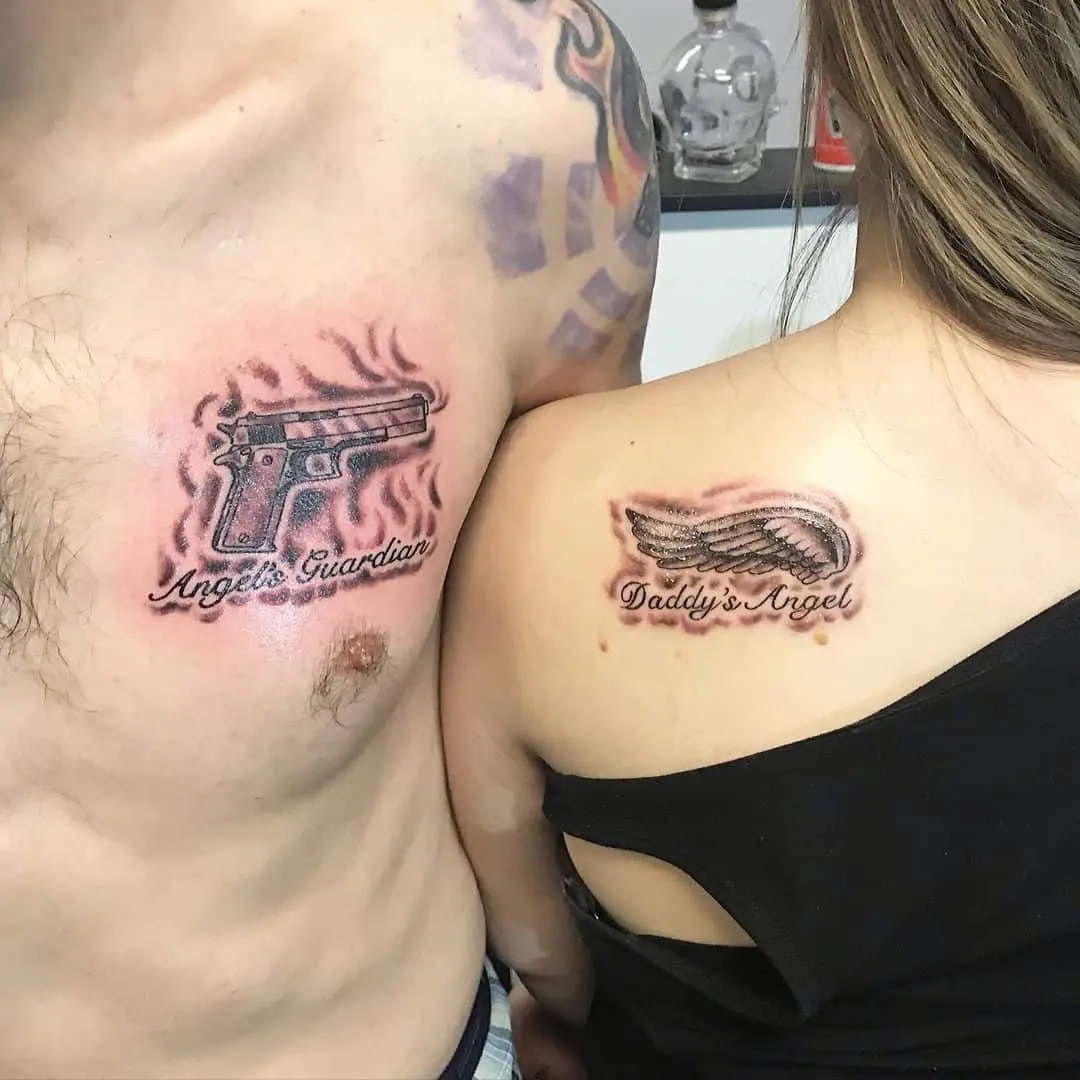 Canllaw Tatŵ Tad a Merch: 80+ Syniadau Dylunio Gorau