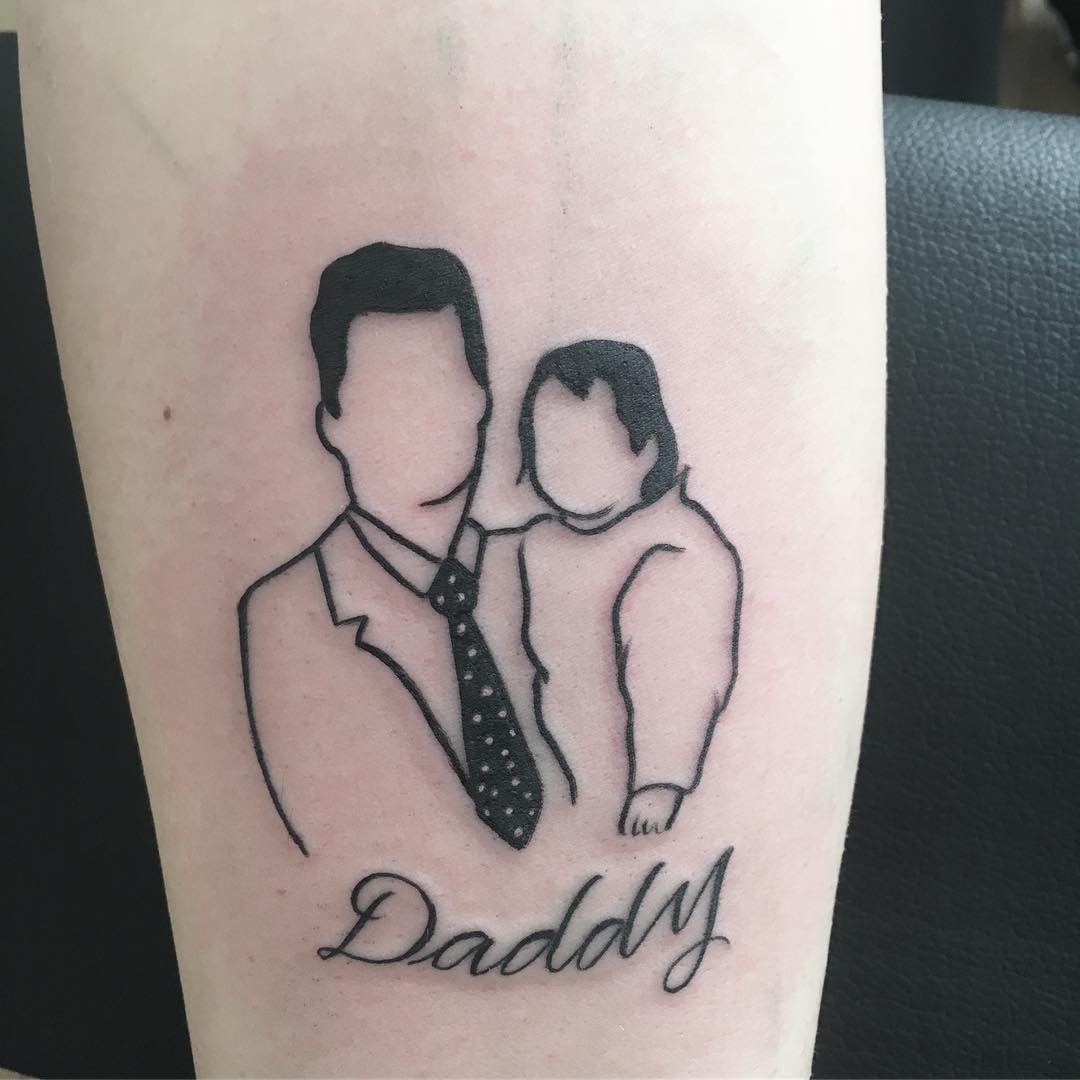 татуировка на руке отец и дочь