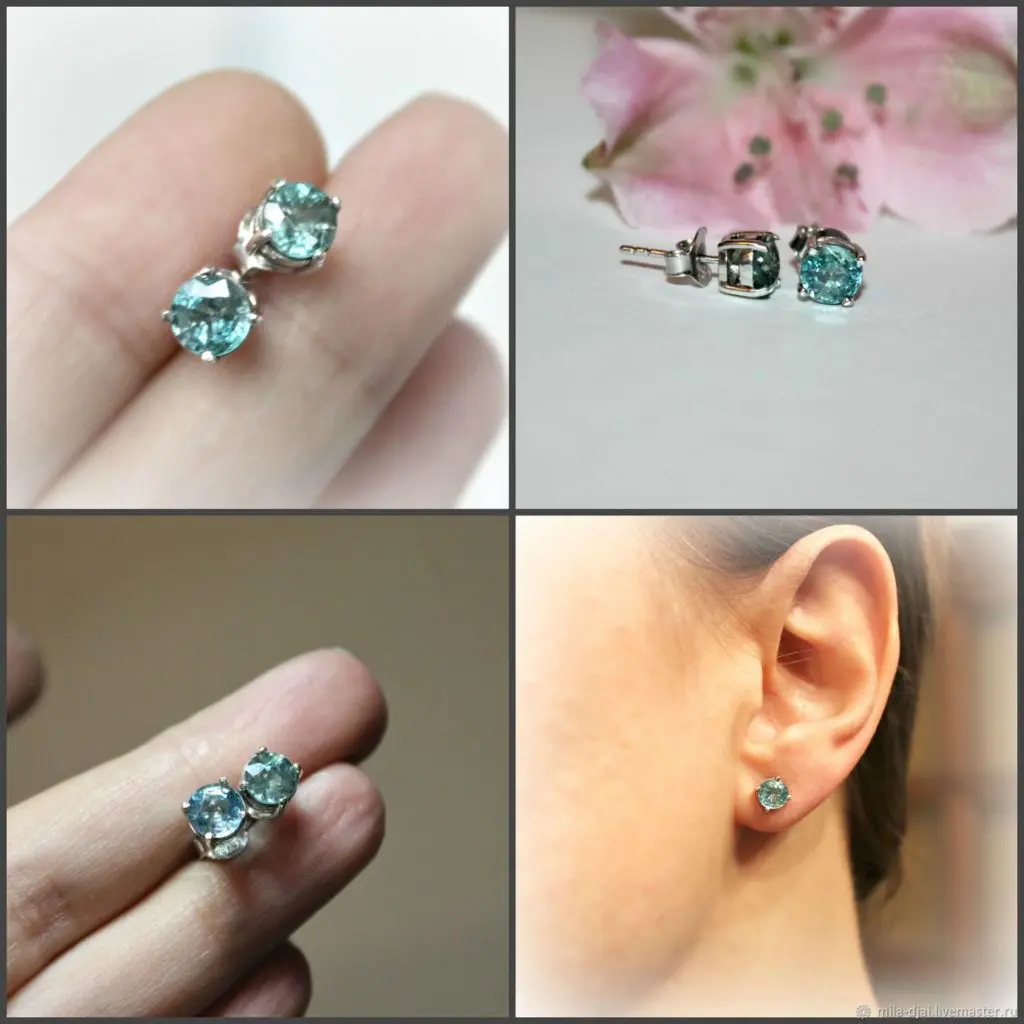 Серьги с цирконом
