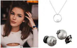 Серьги с речным жемчугом