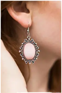 Серьги с розовым кварцем