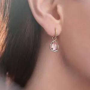 Серьги с розовым кварцем