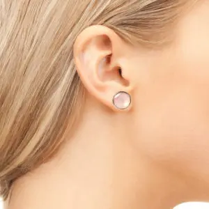 Серьги с розовым кварцем