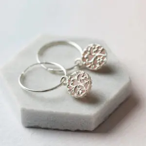 Серьги с розовым кварцем
