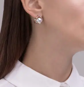 Серьги с розовым жемчугом