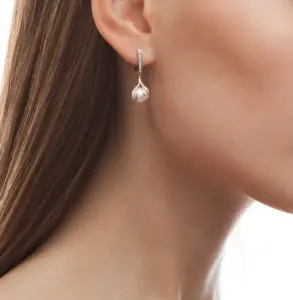 Серьги с розовым жемчугом