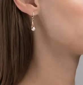 Серьги с розовым жемчугом