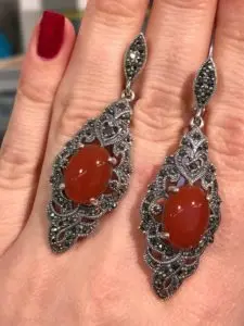 Серьги с сердоликом