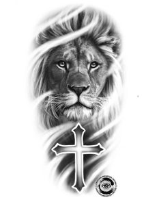 kristen løve og kors tatovering